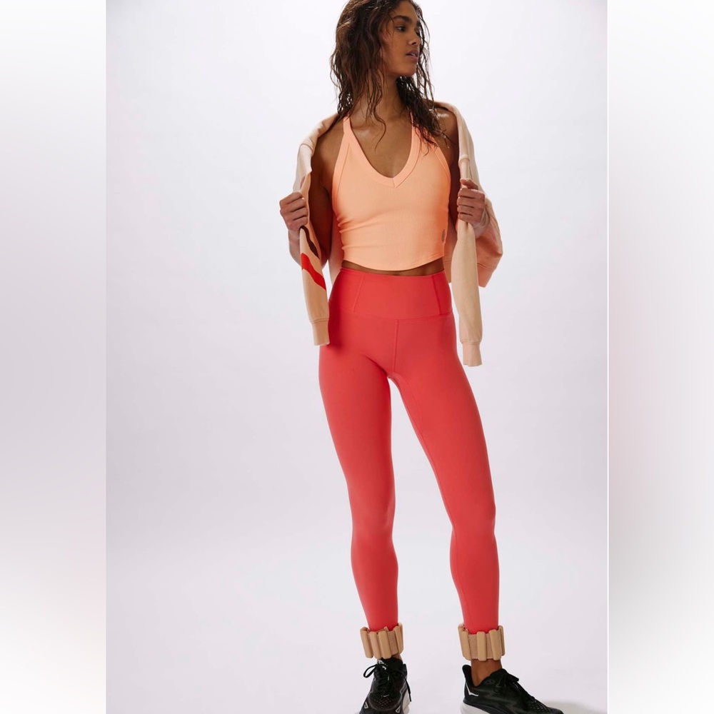 Free People X FP Movement Never Better 7/8 Length Leggings in Hibiscus NWT